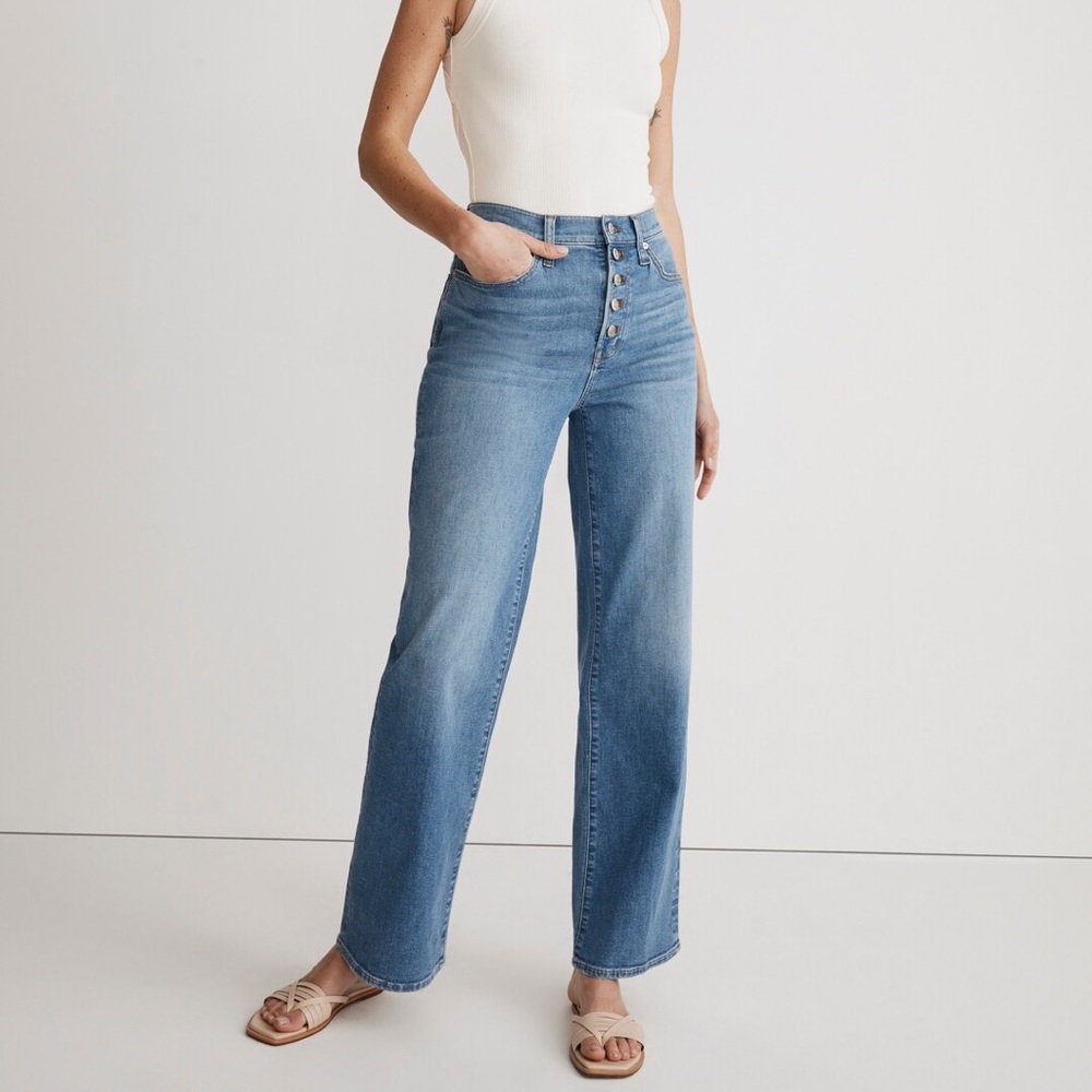 Madewell Blue Flare Wide Leg Jeans Modern Style